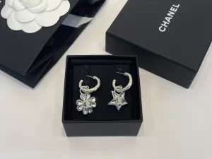 Chanel Crystal CC Flower Earrings