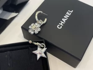 Chanel Crystal CC Flower Earrings