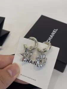 Chanel Crystal CC Flower Earrings