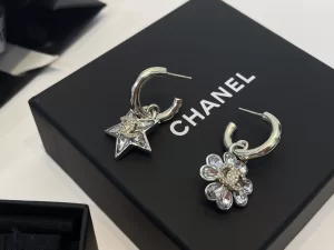 Chanel Crystal CC Flower Earrings