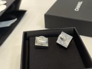 Chanel Crystal CC Square Earrings