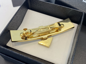 Prada Metal Hair Clip White Gold
