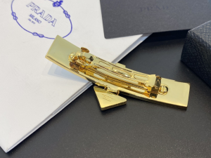 Prada Metal Hair Clip White Gold