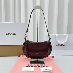 Isabel Marant Oskan Moon Leather Hobo Shoulder Bag Burgundy Isabel Marant Oskan Moon Leather Hobo Shoulder Bag Burgundy