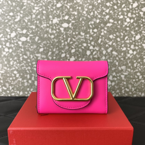 Valentino Small Loco Wallet Fuchsia Pink Calfskin Valentino Small Loco Wallet Fuchsia Pink Calfskin