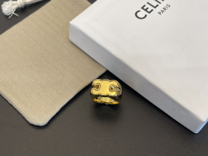 Celine Triomphe Chevaliere Gold Rings