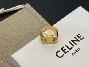 Celine Triomphe Chevaliere Gold Rings
