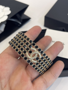 Chanel CC Diamond Bracelet Black
