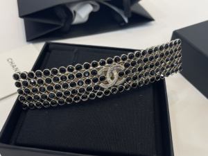 Chanel CC Diamond Hair Clip Black