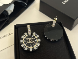 Chanel Crystal CC Round Earrings