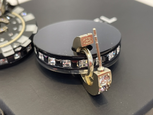 Chanel Crystal CC Round Earrings