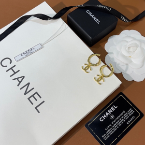 Chanel Gold CC Logo Earrings
