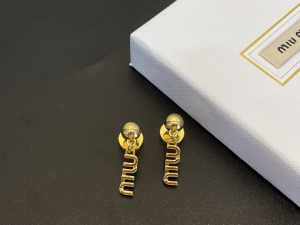 Miu Miu Classic Dangle Earrings Gold