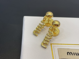 Miu Miu Classic Dangle Earrings Gold