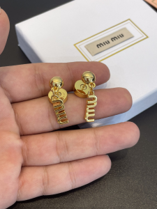 Miu Miu Classic Dangle Earrings Gold