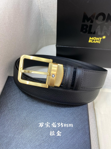 Montblanc Business Leather Belt Black 35MM