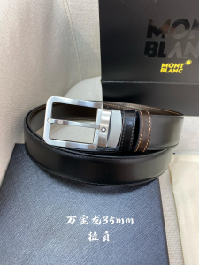 Montblanc Business Leather Belt Black 35MM