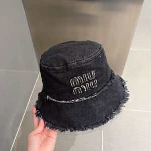 Miu Miu Denim Black Bucket Hat