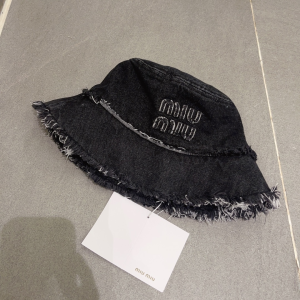 Miu Miu Denim Black Bucket Hat