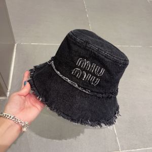 Miu Miu Denim Black Bucket Hat