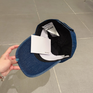 Miu Miu Denim Blue Baseball Hat