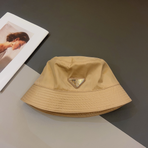 Prada Nylon Bucket Hat Beige