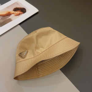Prada Nylon Bucket Hat Beige
