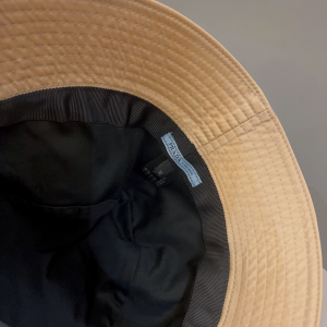 Prada Nylon Bucket Hat Beige