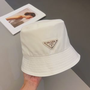 Prada Nylon Bucket Hat White