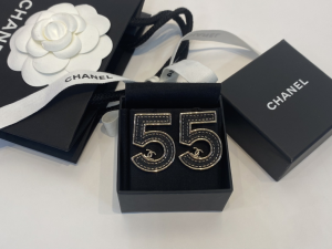 Chanel Black Leather NO5 Earrings