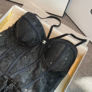 Chanel Black Lace Short Dress