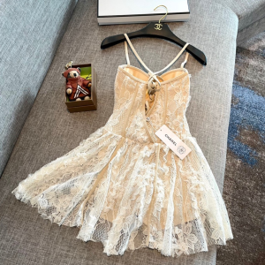 Chanel White Lace Short Dress