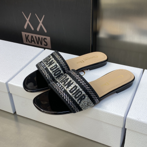 Dior Dway Flat Sandal Black