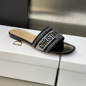 Dior Dway Flat Sandal Black