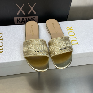 Dior Dway Flat Sandal Gold