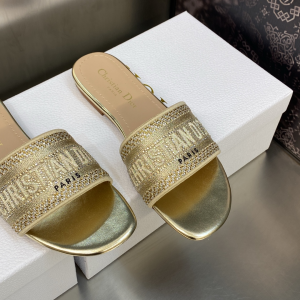 Dior Dway Flat Sandal Gold