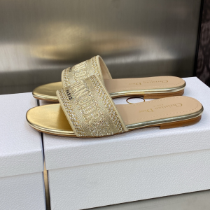 Dior Dway Flat Sandal Gold
