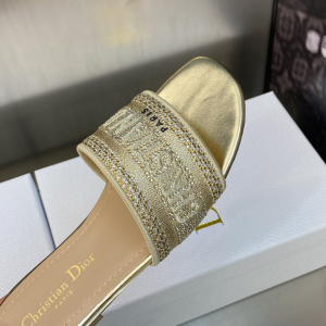 Dior Dway Flat Sandal Gold