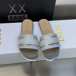 Dior Dway Flat Sandal Silver