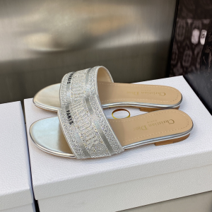 Dior Dway Flat Sandal Silver