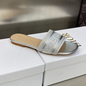 Dior Dway Flat Sandal Silver