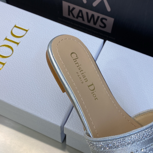 Dior Dway Flat Sandal Silver