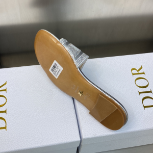 Dior Dway Flat Sandal Silver