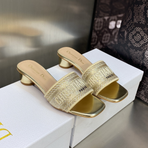 Dior Dway Heeled Sandal Gold 45MM