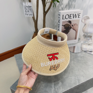 Burberry Raffia Visor Hat Beige