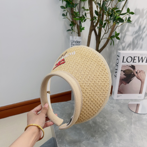 Burberry Raffia Visor Hat Beige