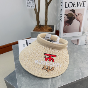 Burberry Raffia Visor Hat Beige