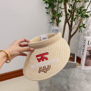 Burberry Raffia Visor Hat Beige