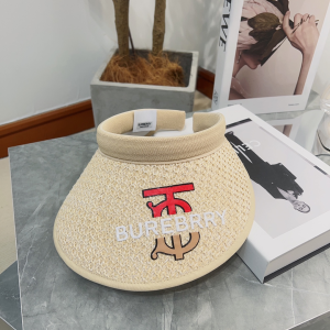 Burberry Raffia Visor Hat Beige