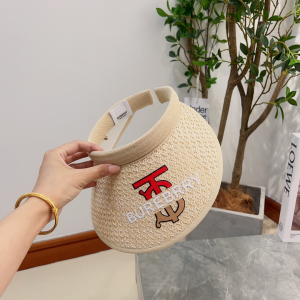 Burberry Raffia Visor Hat Beige